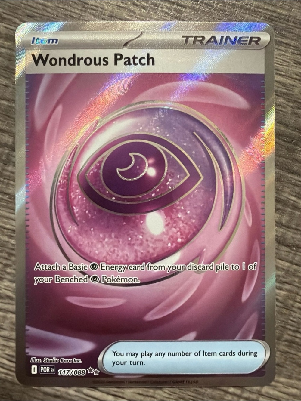 Pokémon Wondrous Patch Trainer Item Full Art Holo Rare 117/088 Perfect Order